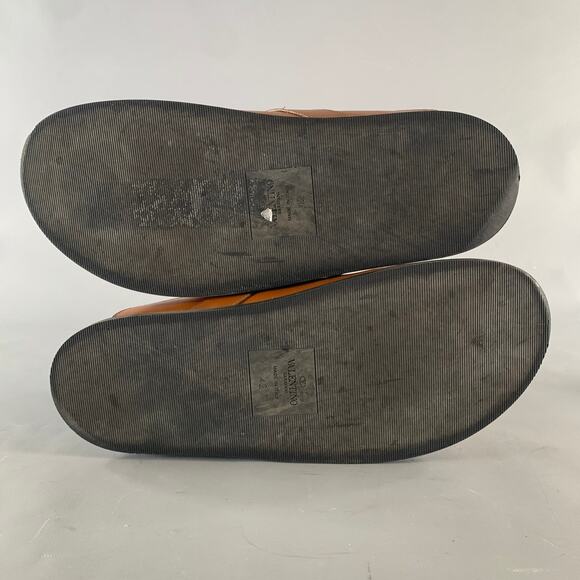 VALENTINO GARAVANI Size 9 Brown Solid Leather Slip On Sandals main image 6